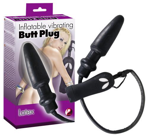 Inflatable Vibrating Butt Plug, vibra/pumbaga , 17cm