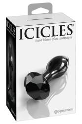 Icicles No. 78, klaasist anaalplug-teemant, must