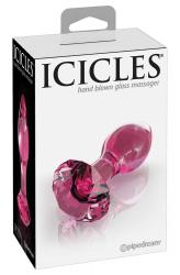 Icicles No. 78, klaasist anaalplug-teemant, roosa