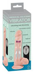 Medical Silicone Thrusting Vibrator, naturaalne liikuv peenis iminapal