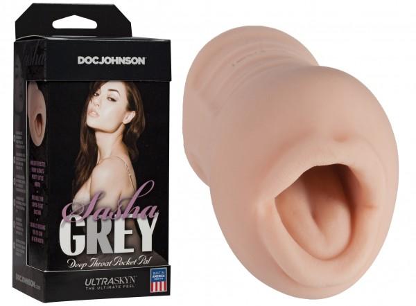 DOC JOHNSON Sasha Grey Ultraskin Deep Throat Pocket Pal, Oraal- masturbaator