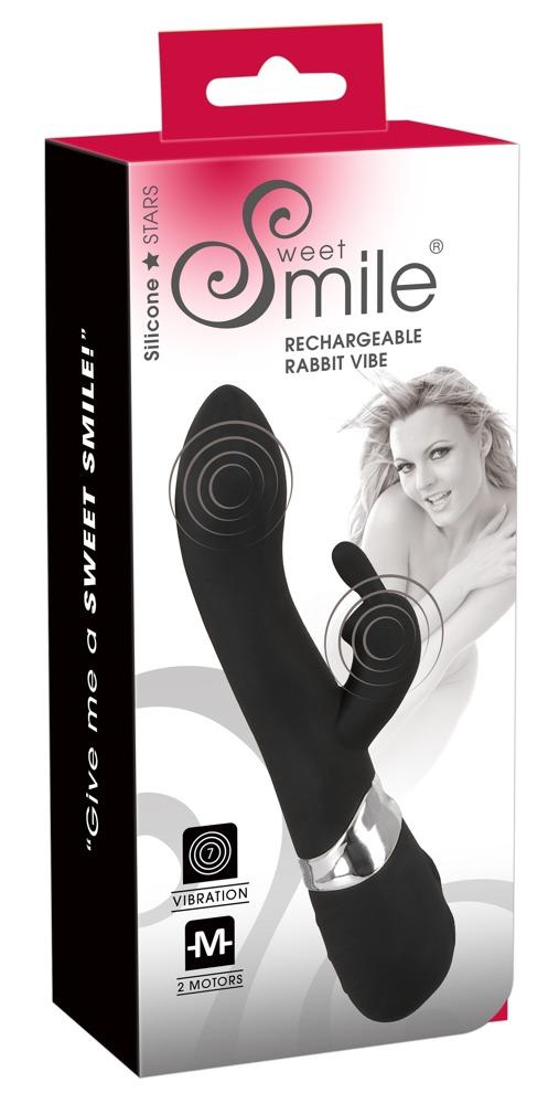 SMILE Rechargeable Rabbit Vibe, USB jänkuvibraator, must