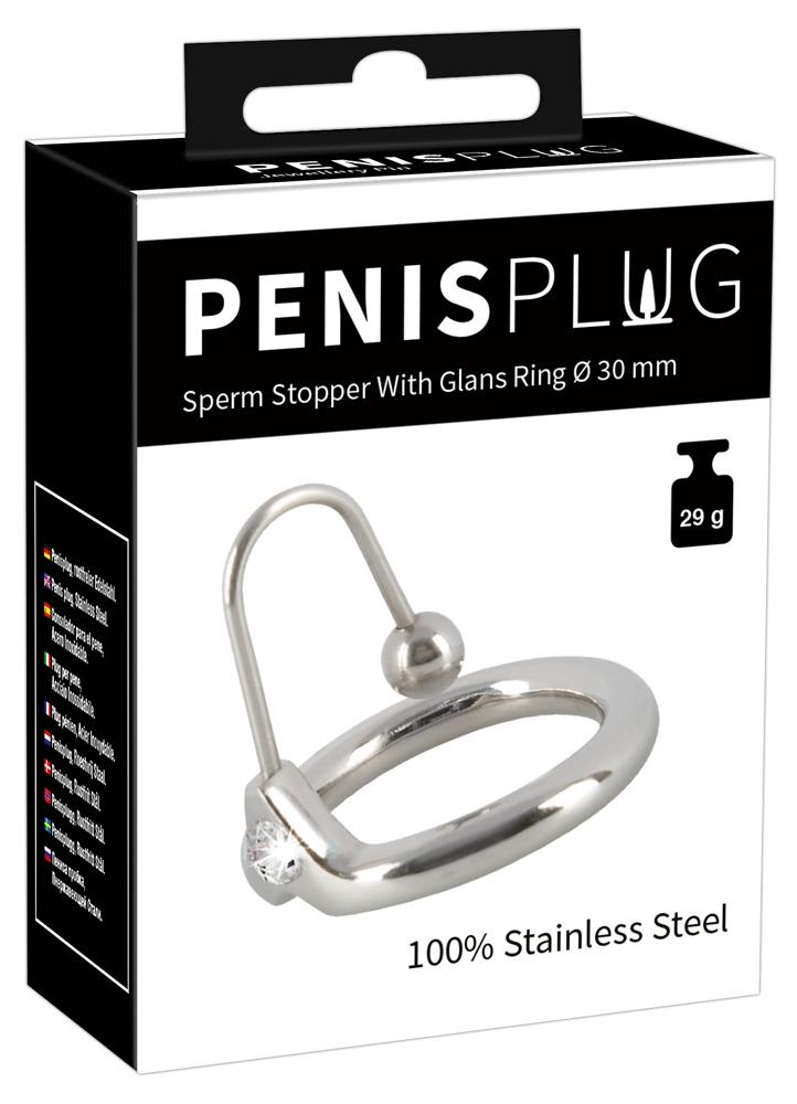 Sperm Stopper With Glans Ring, spermastopper/dilaator, Ø 30 mm