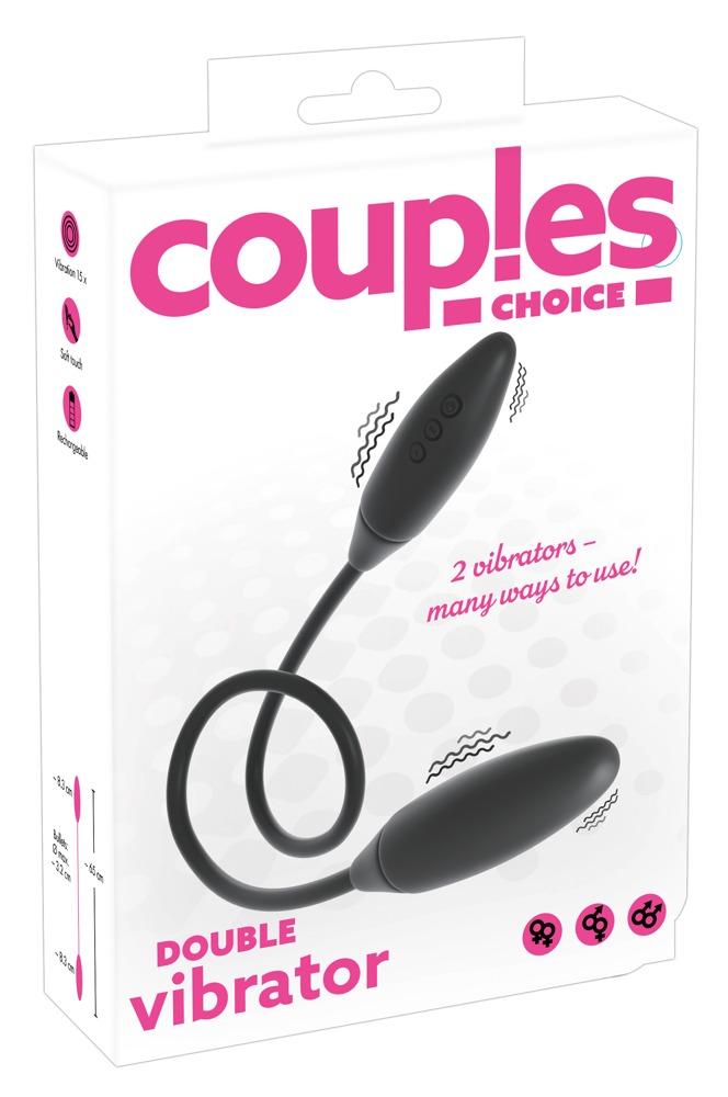 COUPLES Choice Double vibrator, kahepoolne vibraator, USB