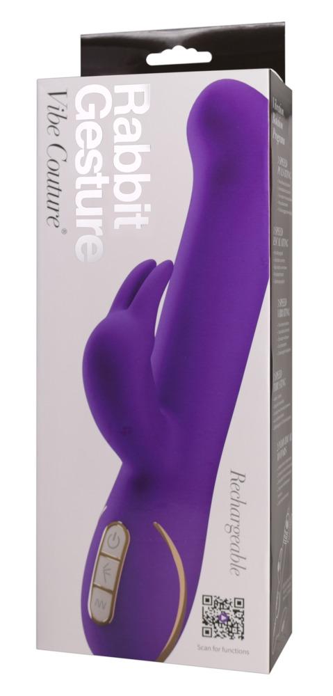Vibe Couture Rabbit Gesture, USB jänkuvibraator, lilla