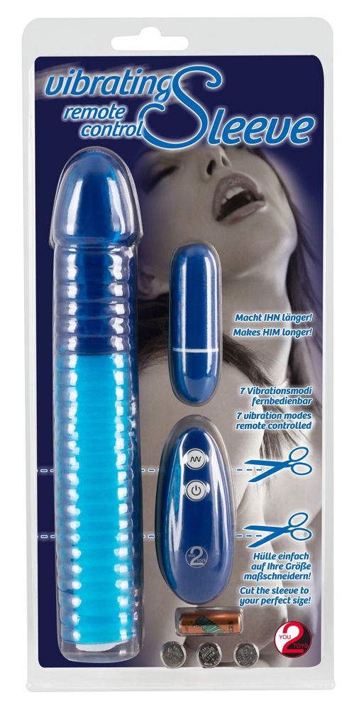 Vibro-Penis Sleeve by You2Toys, sinine peenisepikendi vibratsiooniga 
