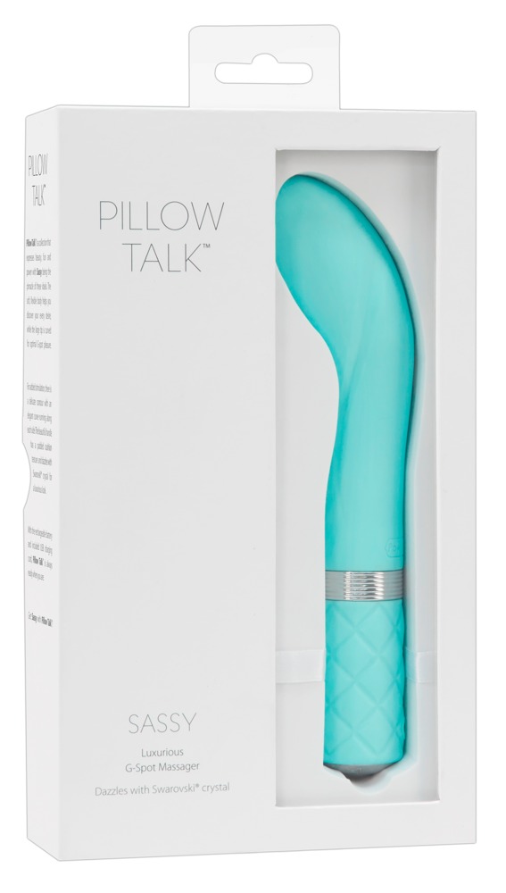 Pillow Talk Sassy, türkiis-sinine G-punkti vibraator, USB