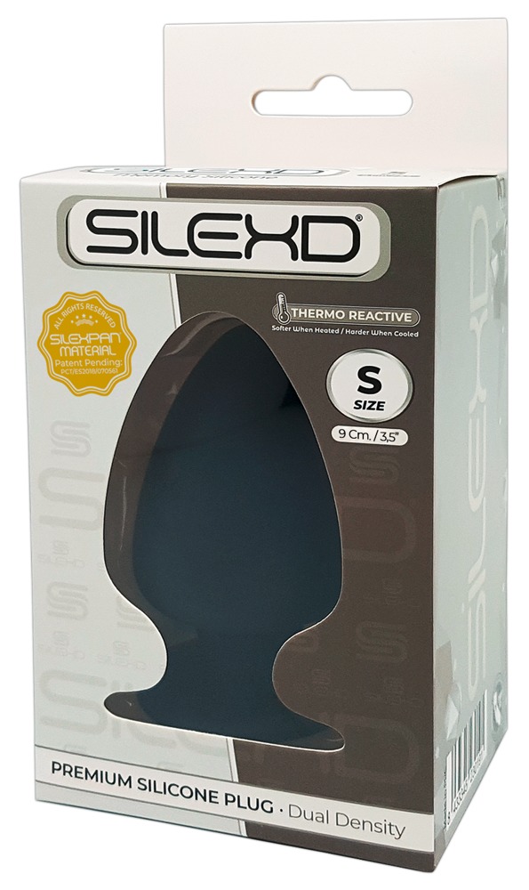 SILEXPAN Premium Silicone Plug, must  MEMORY anaalplug, S suurus