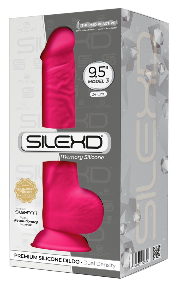 SILEXPAN Premium DILDO, roosa MEMORY peenis, 24,3cm
