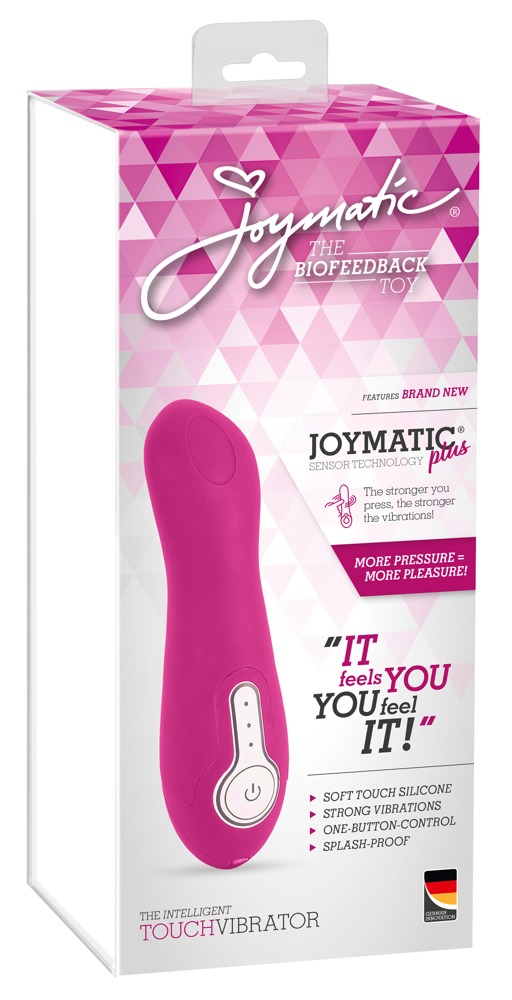 Joymatic The intelligent Touch Vibrator, tumeroosa disainvibraator