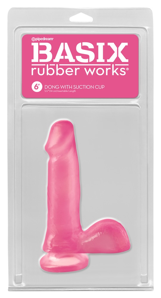 Dong 6" Suction Cup, roosa iminapale kinnituv dildo