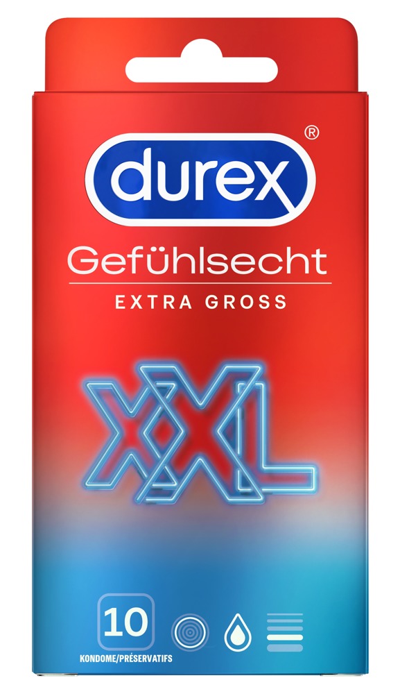 Kondoomid Durex Gefühlsecht Extra Groß, ekstrasuured, 10tk