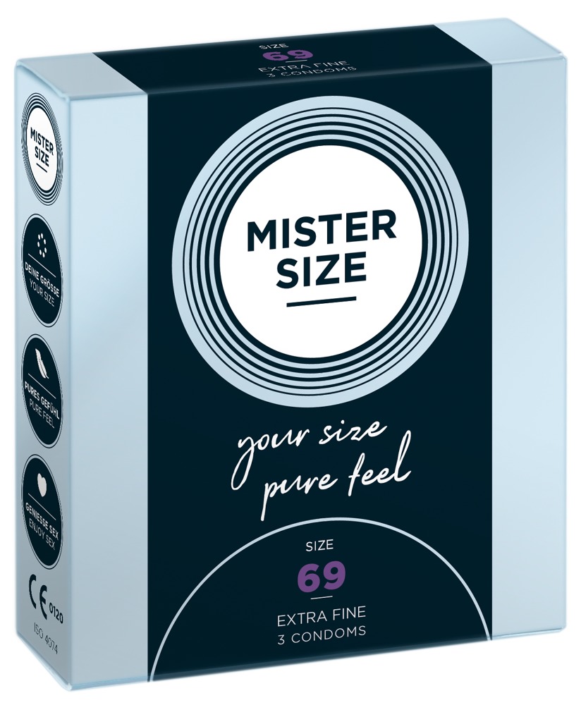Mister Size 69 mm, kõige suuremad kondoomid, 3tk
