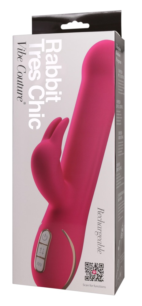 Vibe Couture Rabbit Tres Chic , sisse/välja liikuv jänkuvibraator, roosa